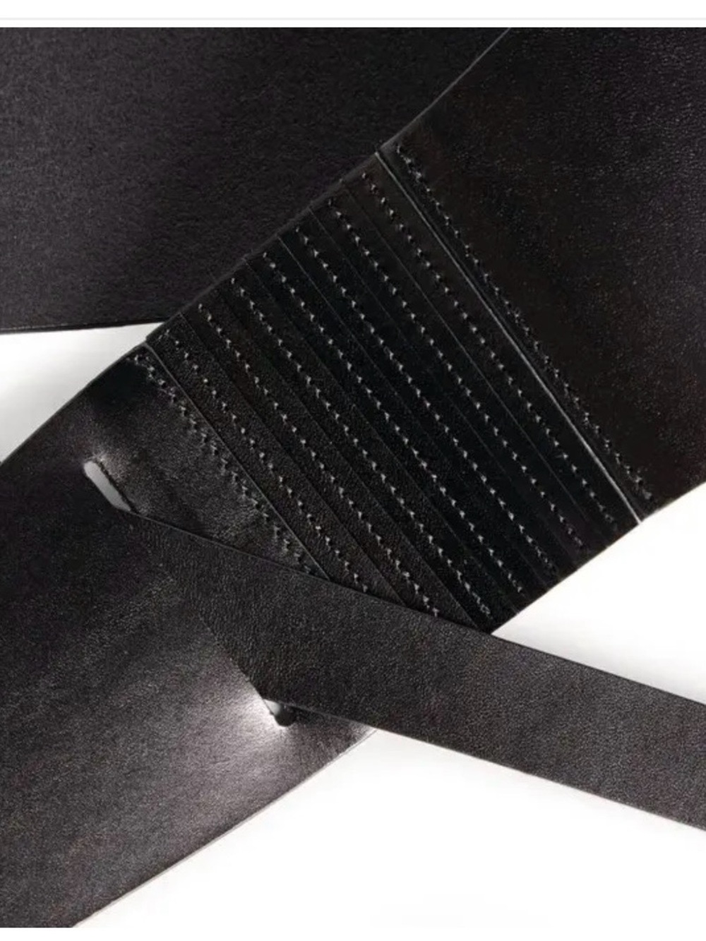 NWT ISABEL MARANT ETOILE WRAP AROUND BLACK LEATHER BELT SZ L - Picture 2 of 7